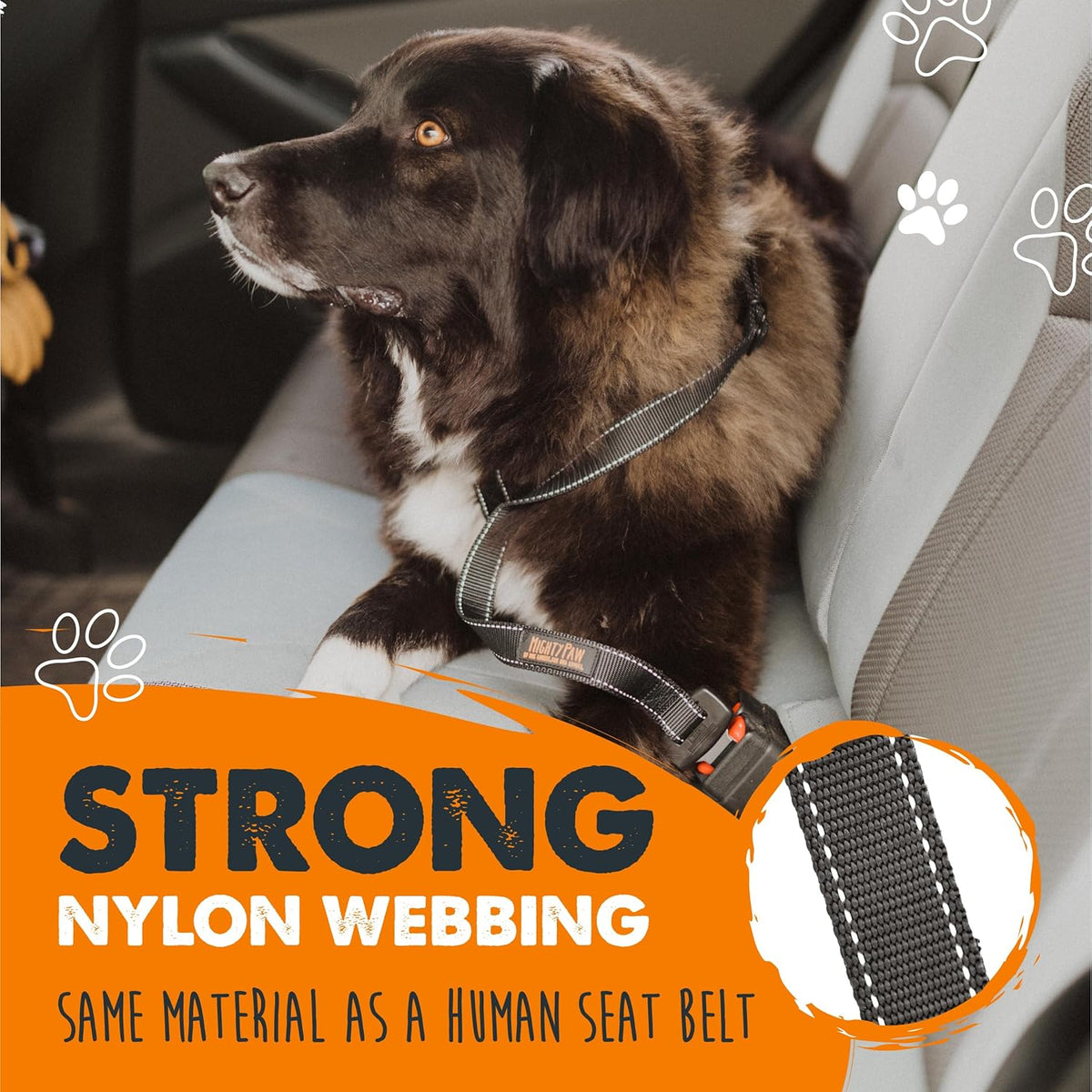 Dog Car Seat Belt | Universal Pet Safety Restraint, Crafted from Human-Grade Seatbelt Material with All-Metal Hardware and Adjustable Length. Exceeds Safety Standards for Optimal Canine Security (Black)