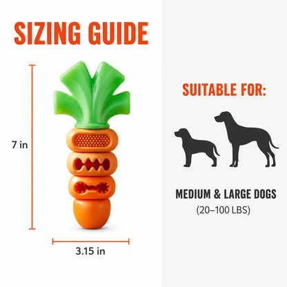 Apasiri Durable Carrot Leaf Design Dog Toys for Aggressive Chewers, Promoting Dental Health and Cognitive Engagement