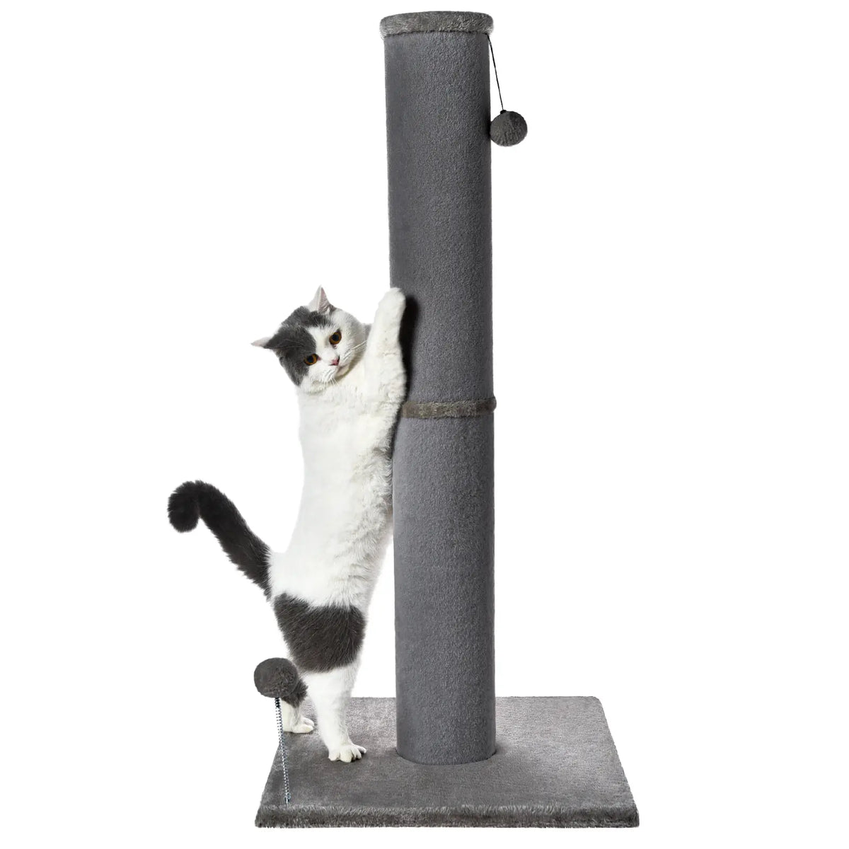 Made4Pets Indoor Cat Sisal Scratching Post - 41.73" Height, Sturdy Base, Replaceable Spring Toy, Compact Design for Nail Health