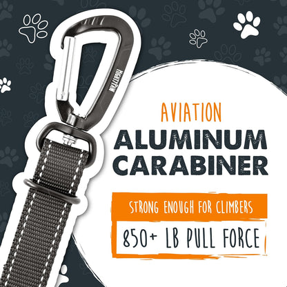 Dog Car Seat Belt | Universal Pet Safety Restraint, Crafted from Human-Grade Seatbelt Material with All-Metal Hardware and Adjustable Length. Exceeds Safety Standards for Optimal Canine Security (Black)