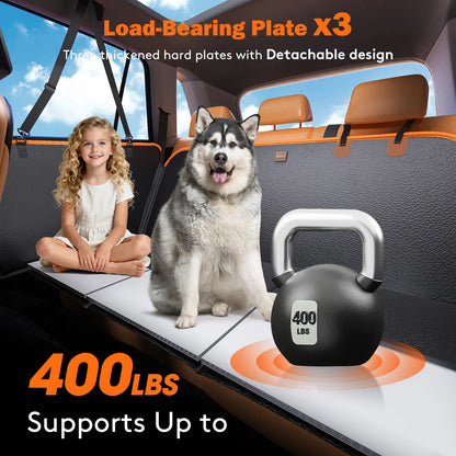 MIXJOY Waterproof Hard Bottom Dog Car Seat Cover and Folding Bed for Travel, Supports Pets up to 400 lbs