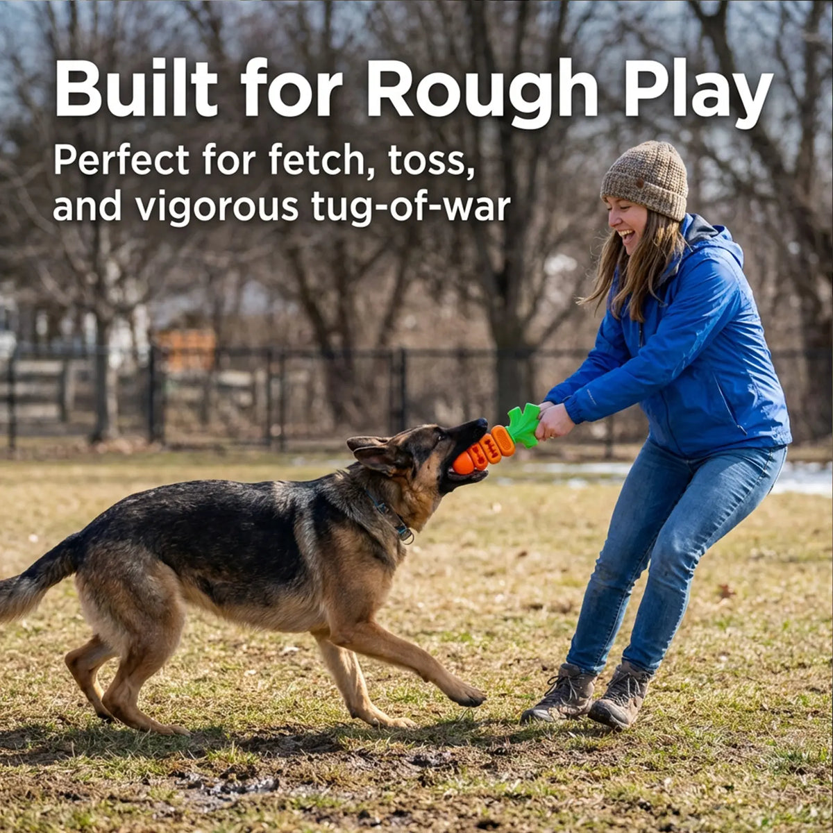 Apasiri Durable Carrot Leaf Design Dog Toys for Aggressive Chewers, Promoting Dental Health and Cognitive Engagement