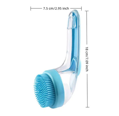 2026 2-in-1 Pet Bath and Grooming Deshedding Brush with Integrated Soap Dispenser, 8in x 3in x 4in, Gentle Massage Tool for Dogs and Cats, Enhances Hair Care and Bathing Experience, Promotes Blood Circulation
