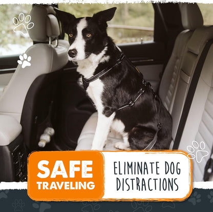 Dog Car Seat Belt | Universal Pet Safety Restraint, Crafted from Human-Grade Seatbelt Material with All-Metal Hardware and Adjustable Length. Exceeds Safety Standards for Optimal Canine Security (Black)