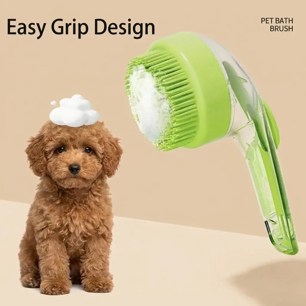 2026 2-in-1 Pet Bath and Grooming Deshedding Brush with Integrated Soap Dispenser, 8in x 3in x 4in, Gentle Massage Tool for Dogs and Cats, Enhances Hair Care and Bathing Experience, Promotes Blood Circulation