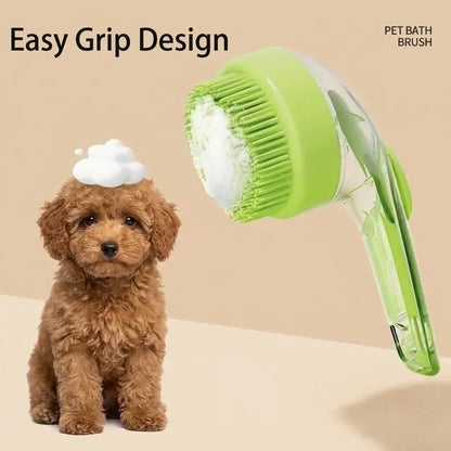 2026 2-in-1 Pet Bath and Grooming Deshedding Brush with Integrated Soap Dispenser, 8in x 3in x 4in, Gentle Massage Tool for Dogs and Cats, Enhances Hair Care and Bathing Experience, Promotes Blood Circulation