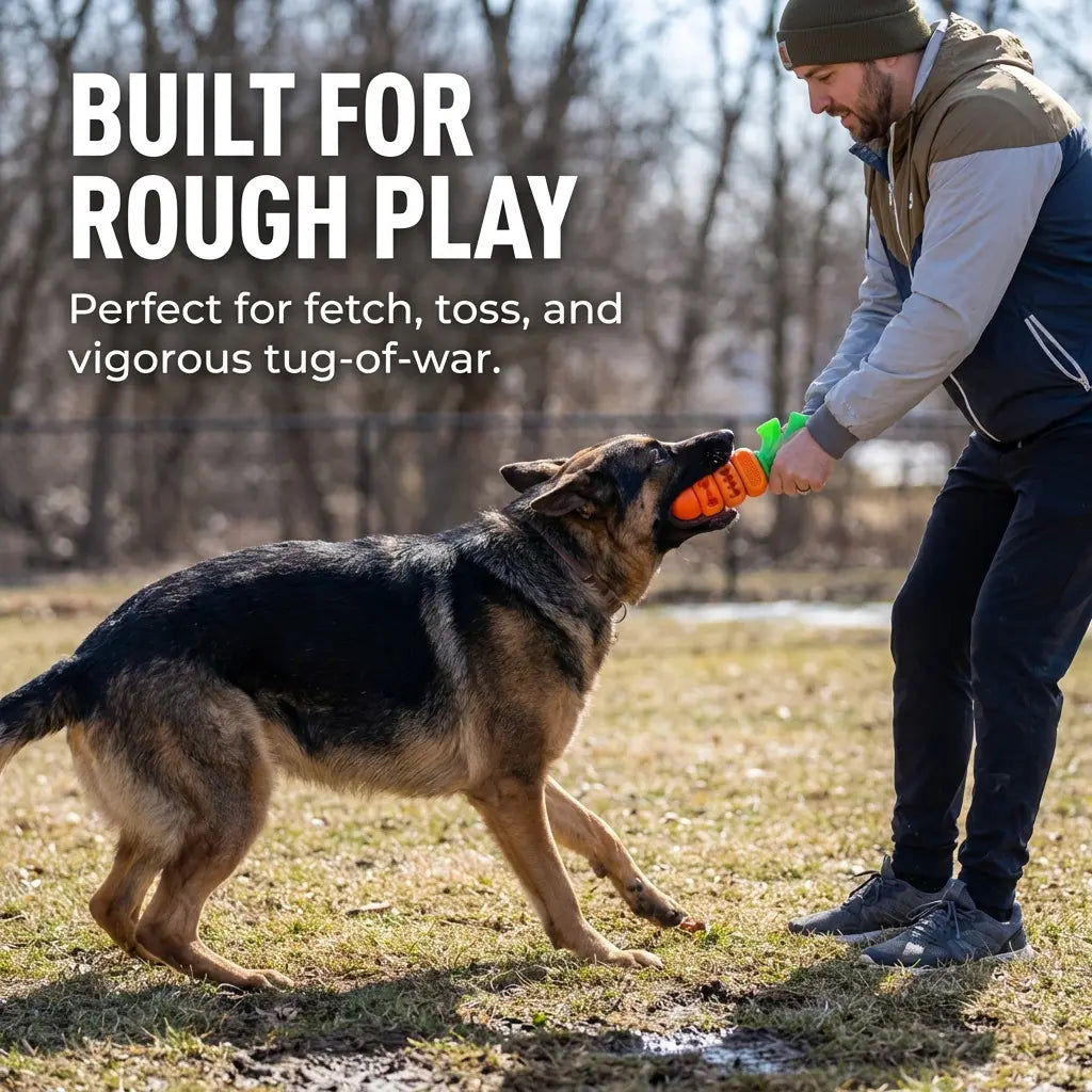 Apasiri Durable Carrot Leaf Design Dog Toys for Aggressive Chewers, Promoting Dental Health and Cognitive Engagement