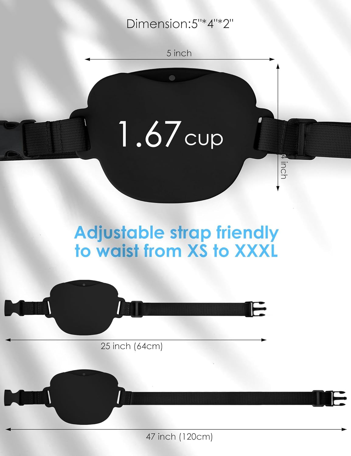 Dog Treat Pouch with Training Clicker and Enhanced Magnetic Closure, 1.67 Cup Silicone Fanny Pack with Waist Belt for Pet Training and Walking (Black)