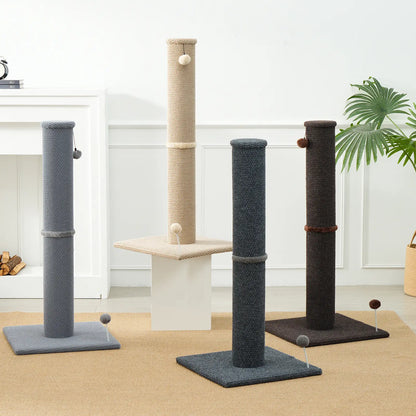 Made4Pets Indoor Cat Sisal Scratching Post - 41.73" Height, Sturdy Base, Replaceable Spring Toy, Compact Design for Nail Health