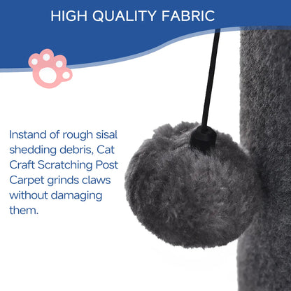 Made4Pets Indoor Cat Sisal Scratching Post - 41.73" Height, Sturdy Base, Replaceable Spring Toy, Compact Design for Nail Health
